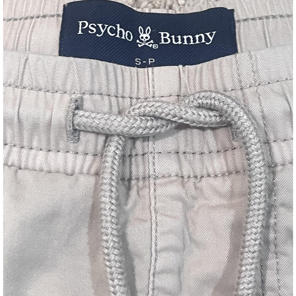 Psycho Bunny Shorts Mens Small Beige Chino Elastic Waist Skull Bunny Embroidery - Picture 6 of 9